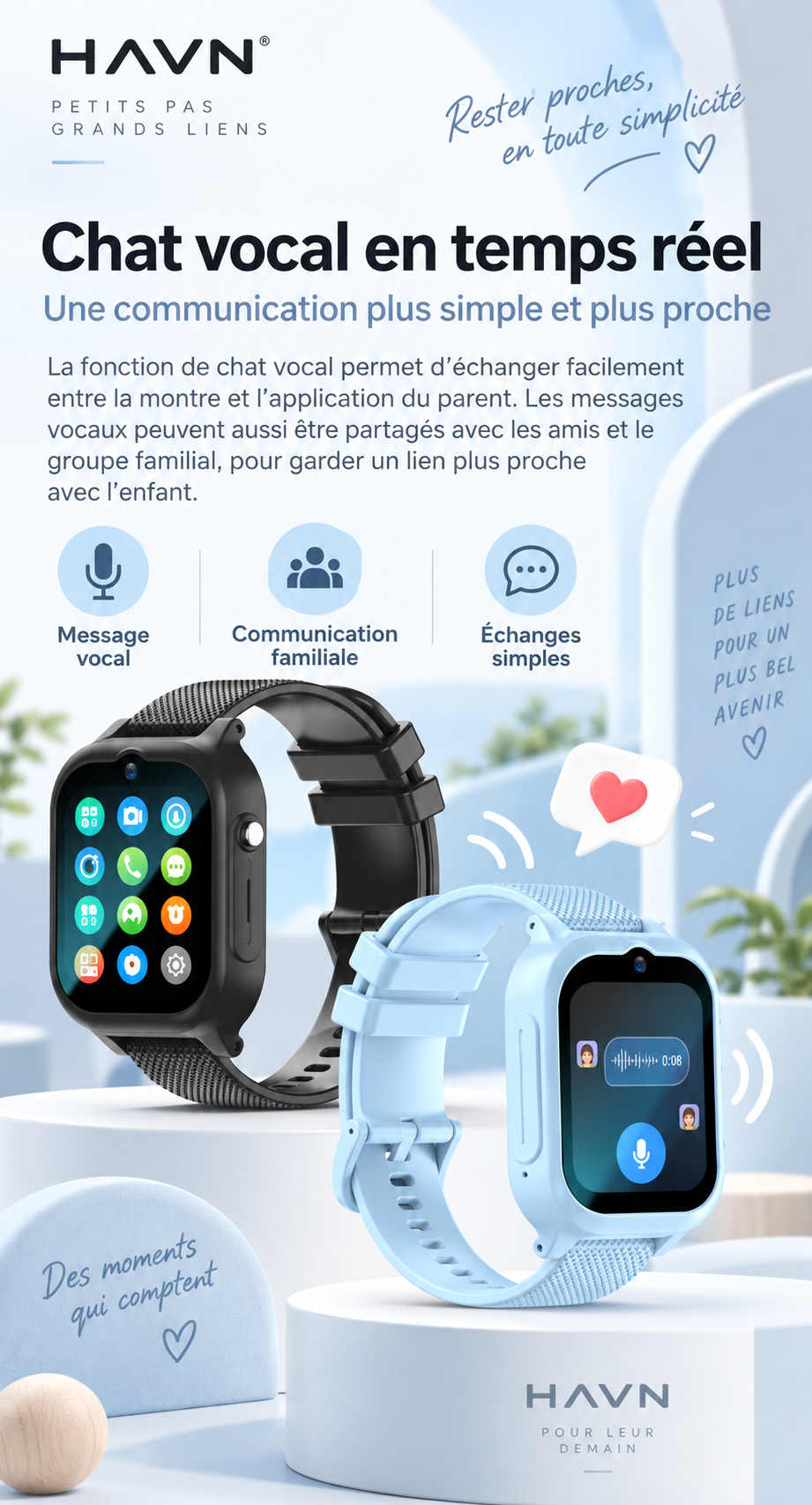 HAVN LINK - Montre GPS 4G détachable