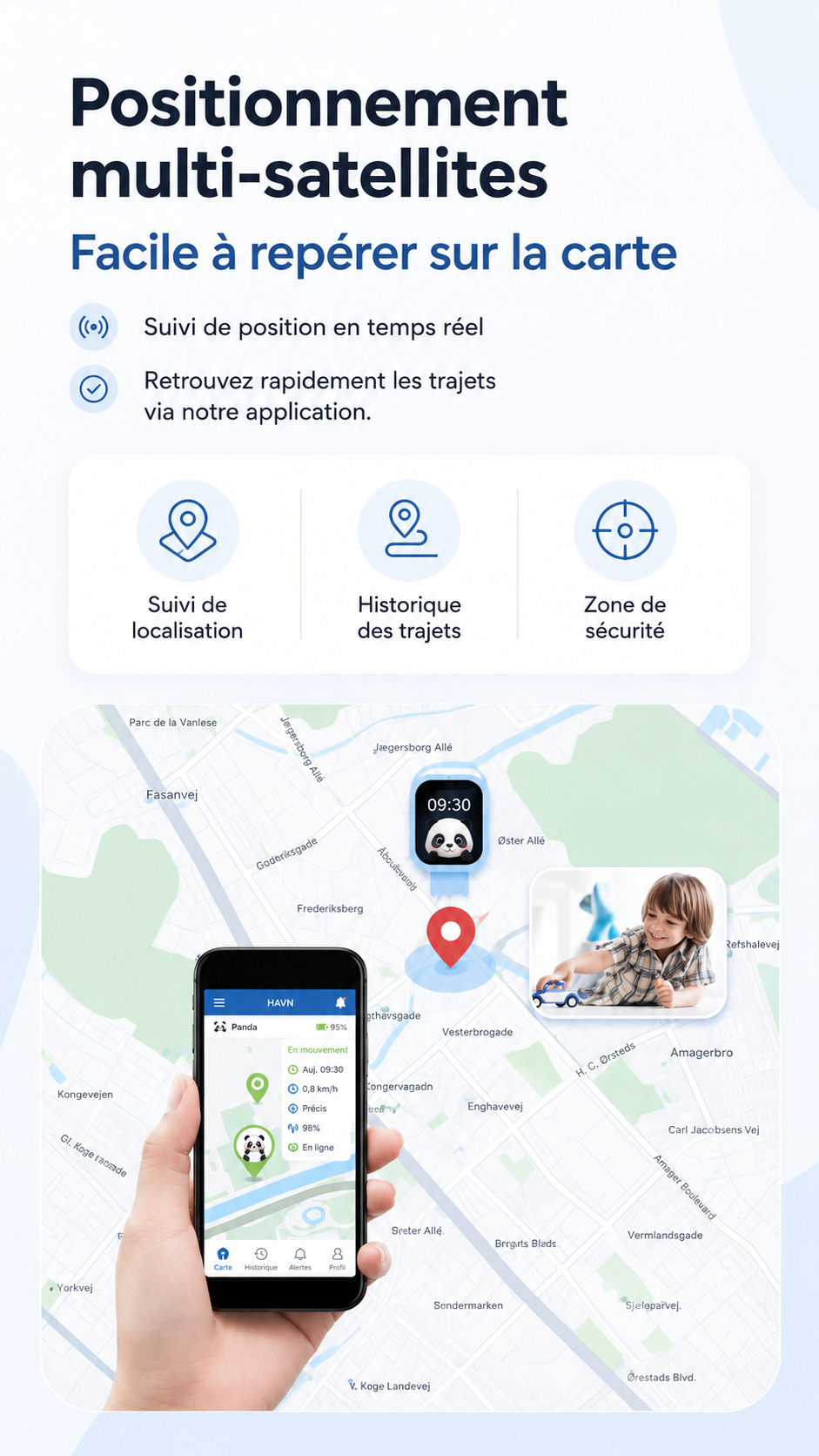 HAVN LINK - Montre GPS 4G détachable